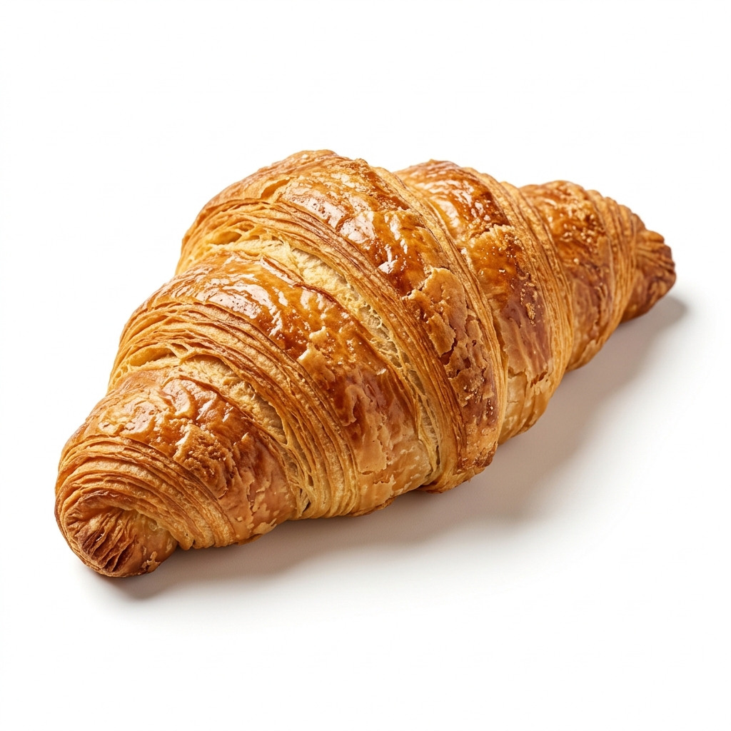 Close-up of a golden butter croissant